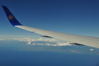 10 stndiger Flug von Santo Domingo ber den Atlantik.