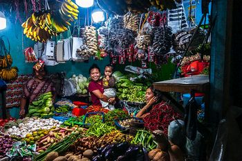 Auf dem Bauernmarkt der Batak in Berastagi auf Sumatra.